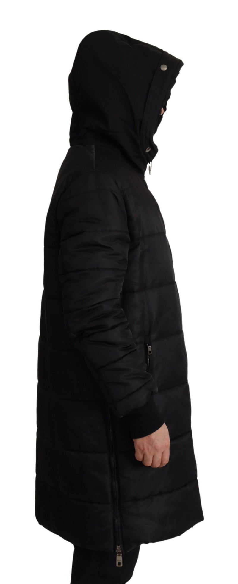 Elegant Black Hooded Parka Winter Jacket Dolce & Gabbana