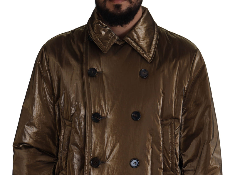 Elegant Bronze Double-Breasted Jacket Dolce & Gabbana