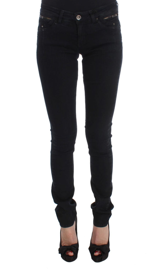 Sleek Slim Fit Designer Jeans in Classic Black Costume National