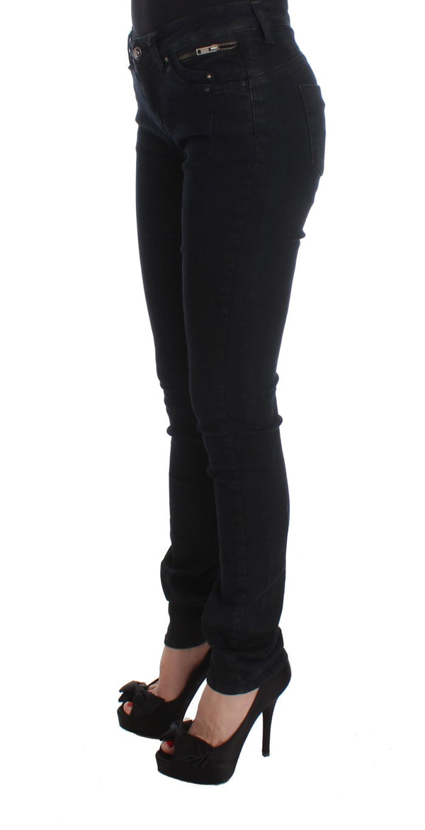 Sleek Slim Fit Designer Jeans in Classic Black Costume National