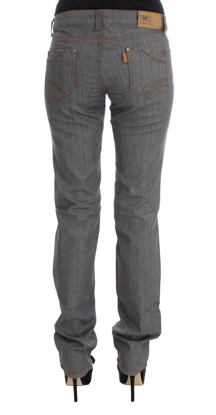 Elegant Gray Regular Fit Jeans Costume National