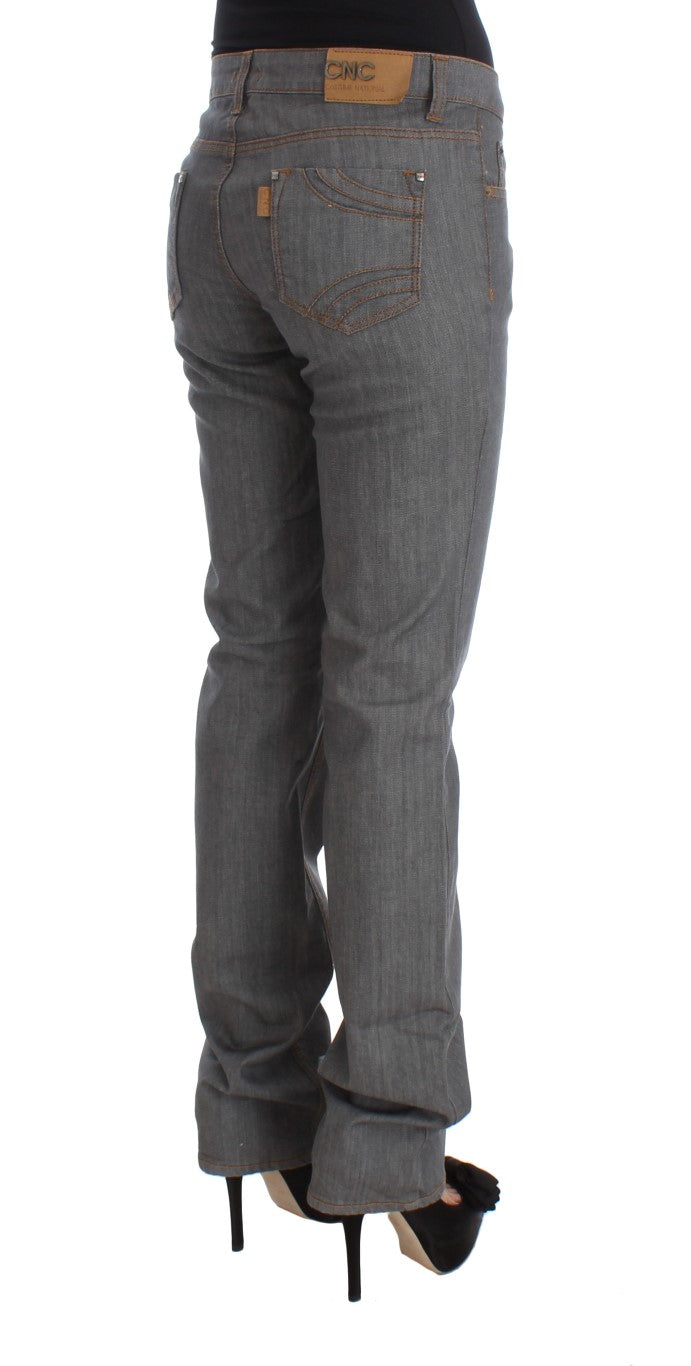 Elegant Gray Regular Fit Jeans Costume National