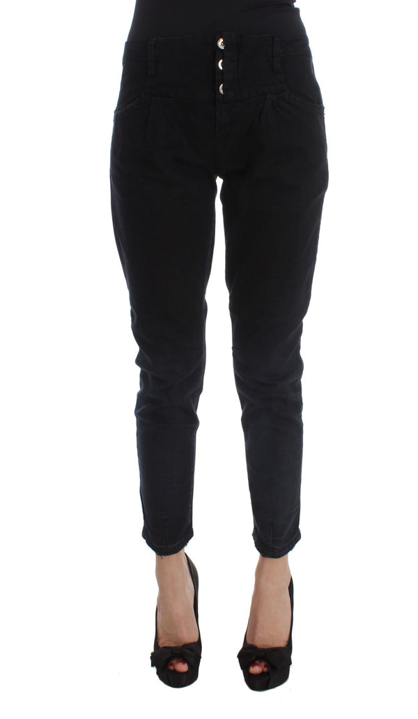 Sleek Slim Fit Black Denim Jeans Costume National