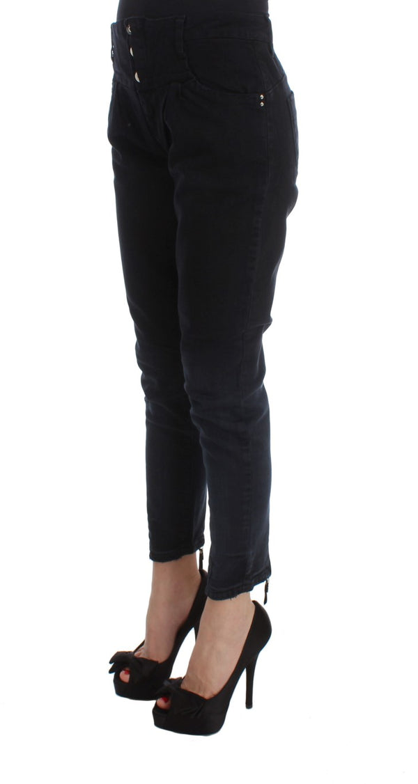 Sleek Slim Fit Black Denim Jeans Costume National