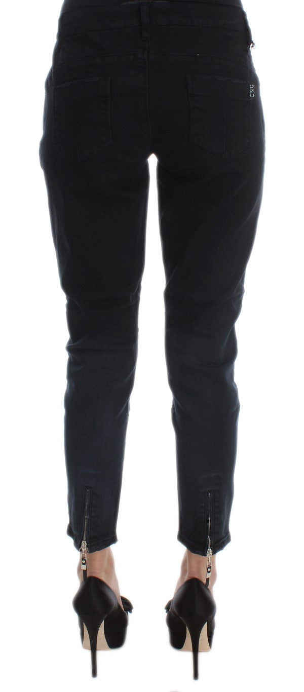 Sleek Slim Fit Black Denim Jeans Costume National