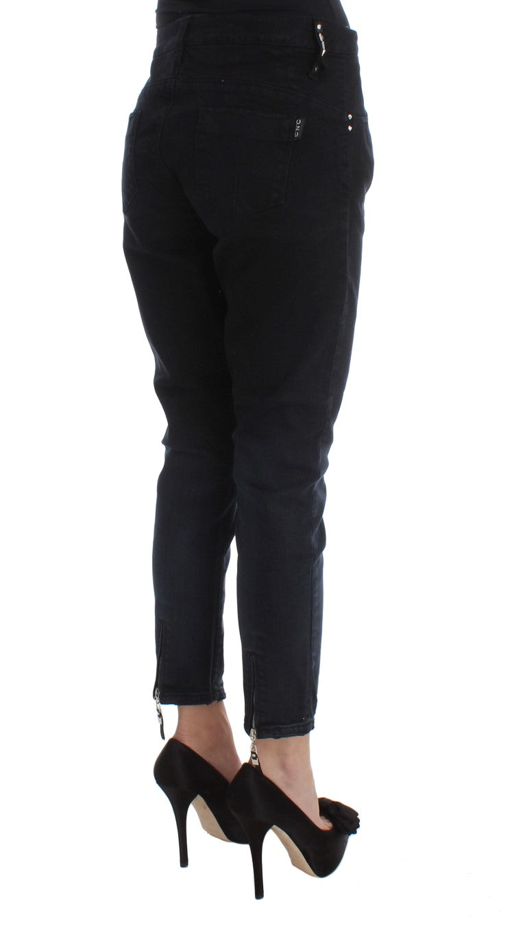 Sleek Slim Fit Black Denim Jeans Costume National