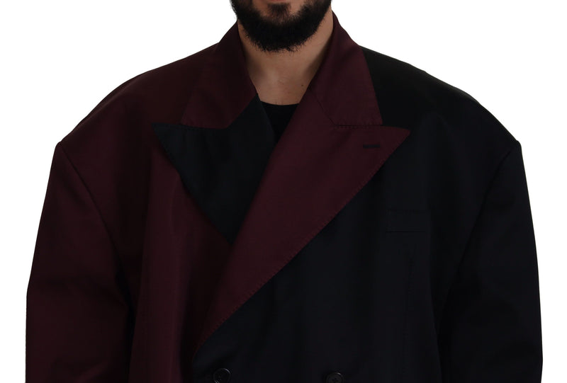 Elegant Bordeaux Double-Breasted Jacket Dolce & Gabbana