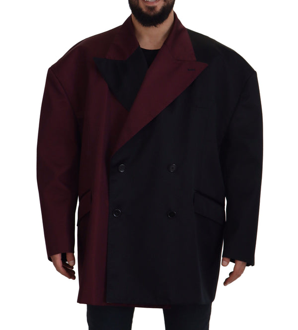 Elegant Bordeaux Double-Breasted Jacket Dolce & Gabbana