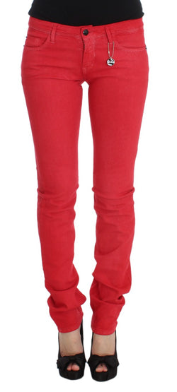 Chic Red Slim Fit Jeans Costume National