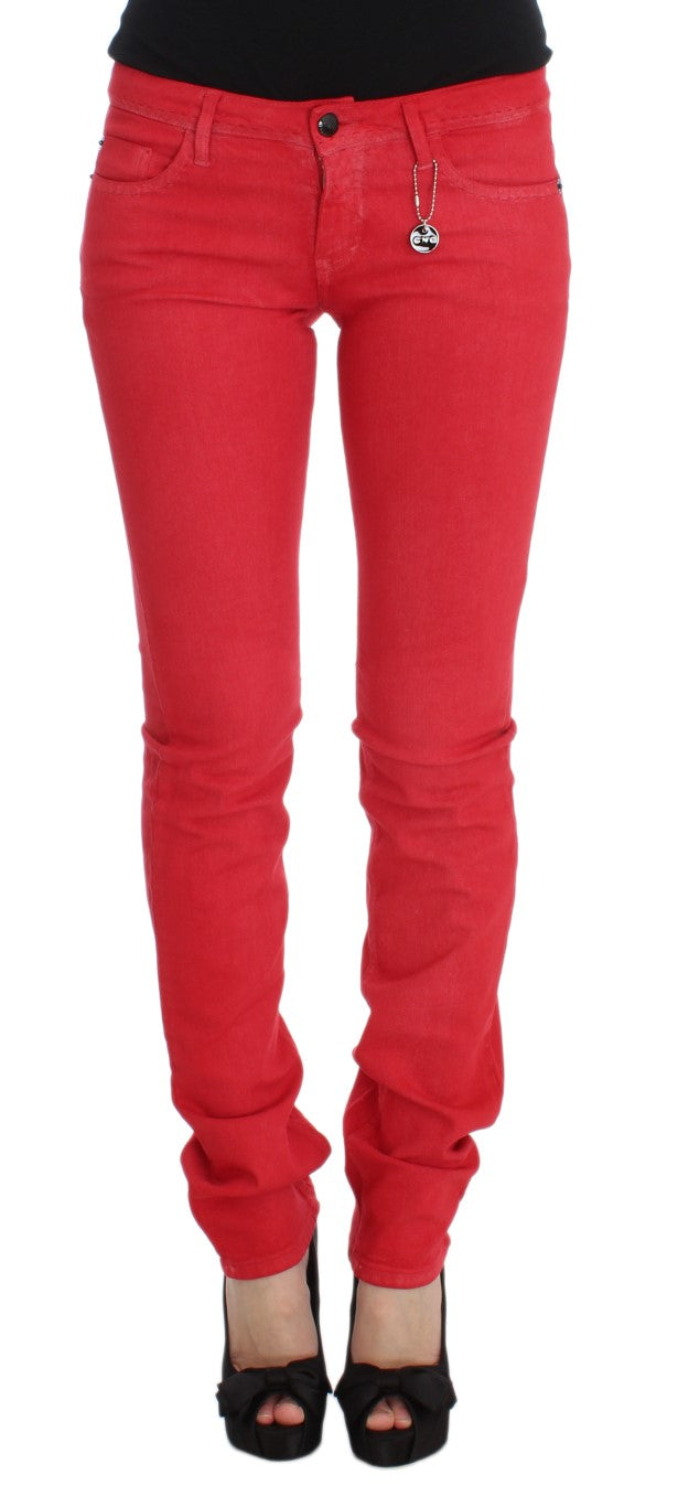 Chic Red Slim Fit Jeans Costume National