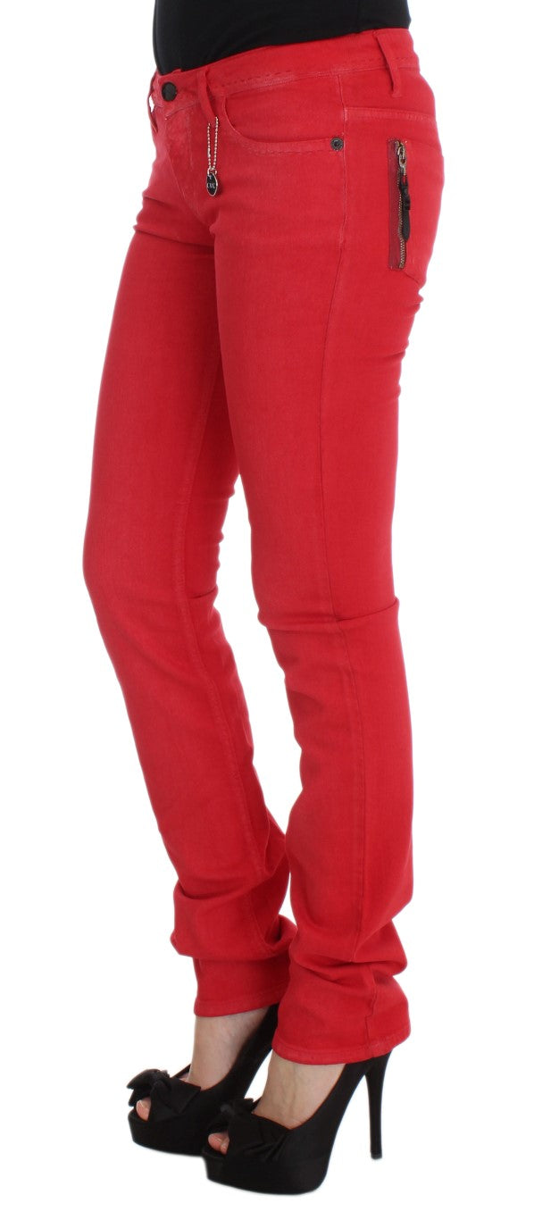 Chic Red Slim Fit Jeans Costume National