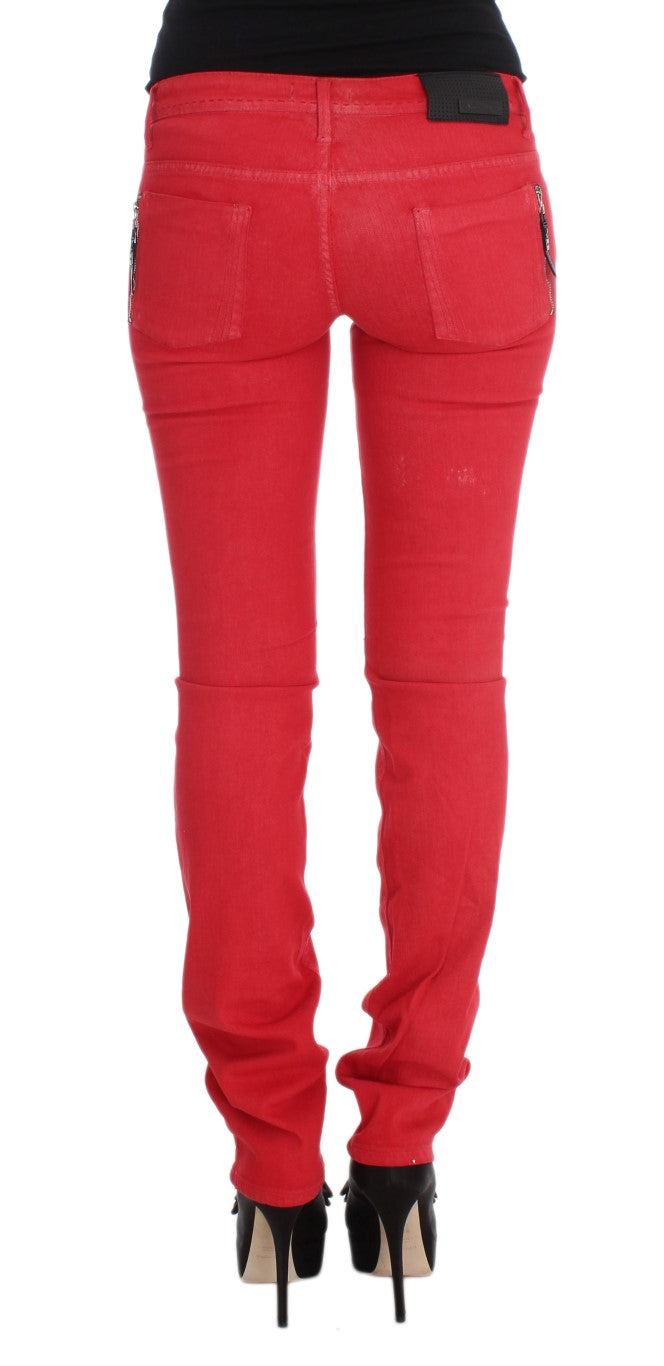 Chic Red Slim Fit Jeans Costume National