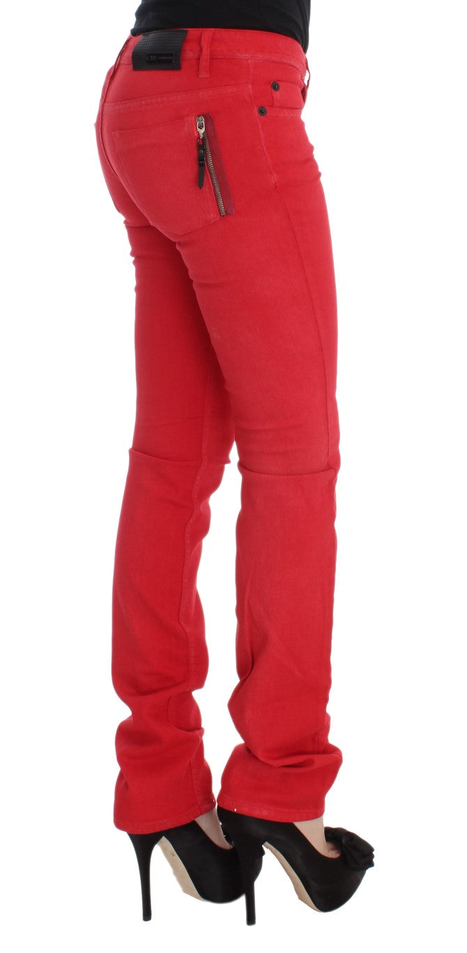 Chic Red Slim Fit Jeans Costume National