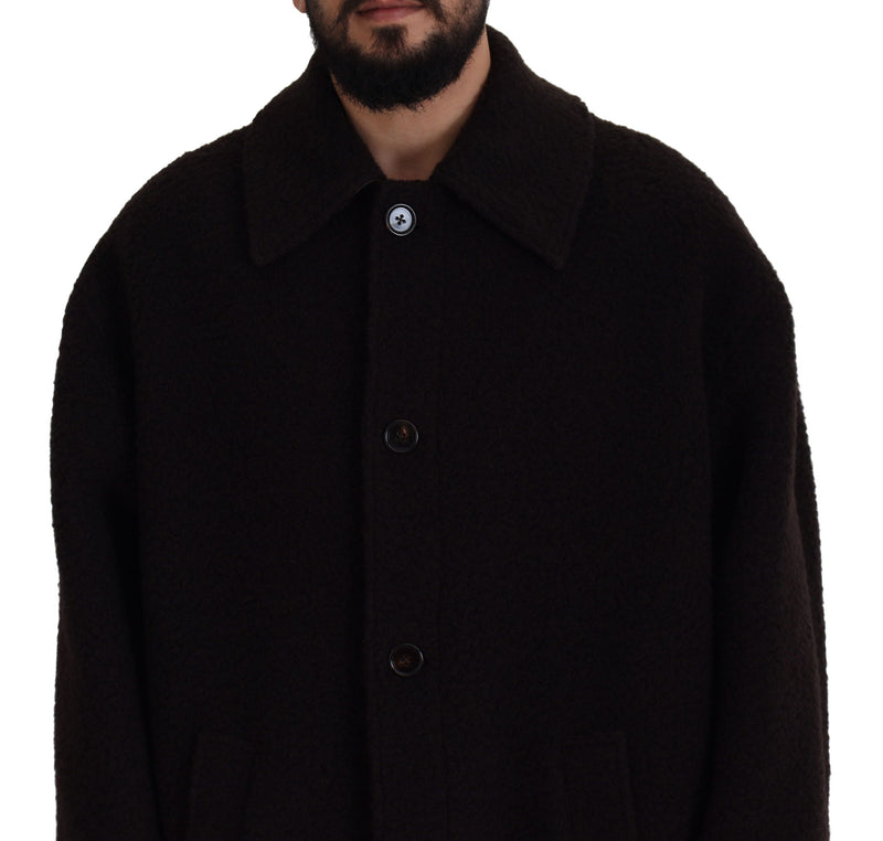 Elegant Black Alpaca Wool Blend Jacket Dolce & Gabbana