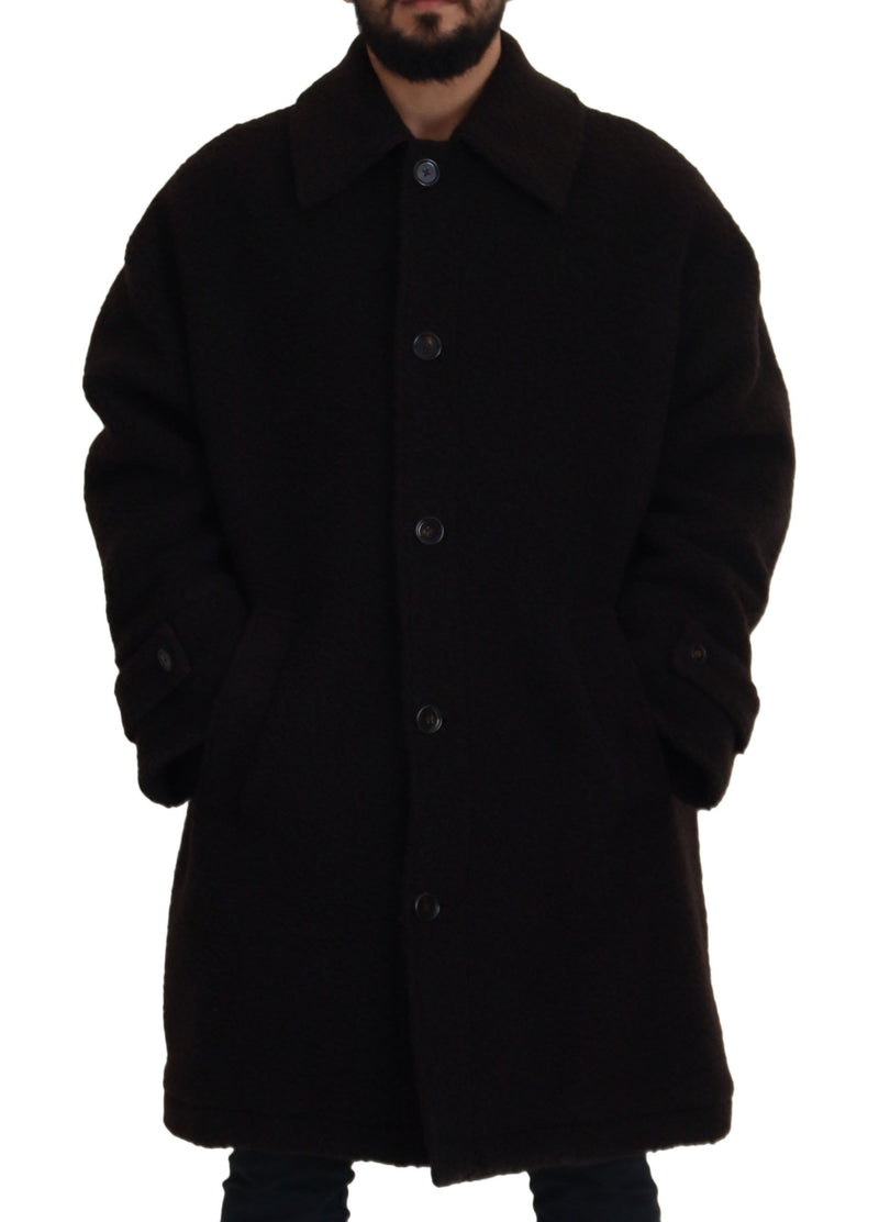 Elegant Black Alpaca Wool Blend Jacket Dolce & Gabbana