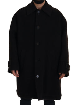 Elegant Black Alpaca Wool Blend Jacket Dolce & Gabbana