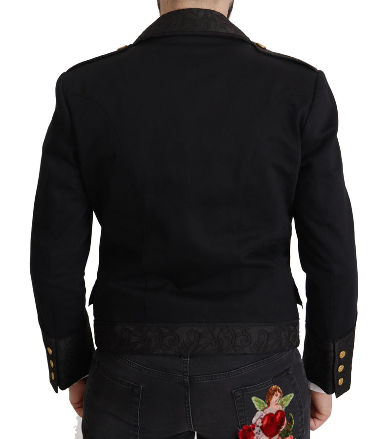 Elegant Black Double Breasted Jacket Dolce & Gabbana