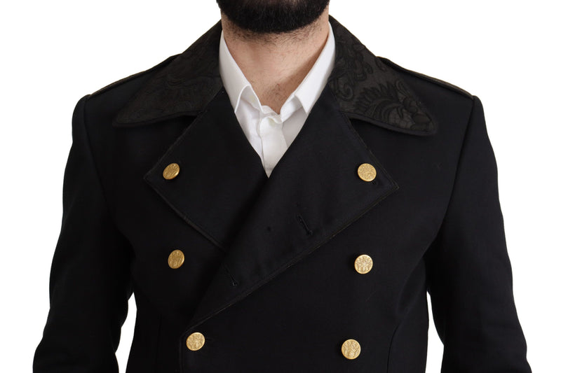 Elegant Black Double Breasted Jacket Dolce & Gabbana