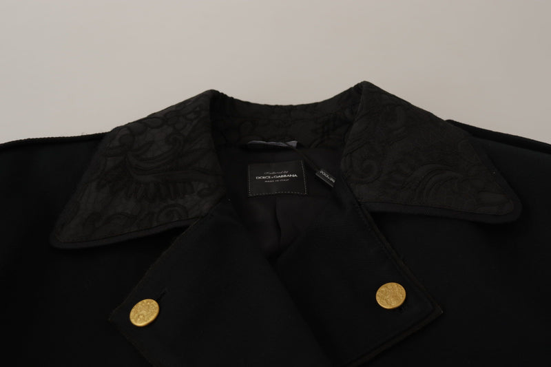 Elegant Black Double Breasted Jacket Dolce & Gabbana