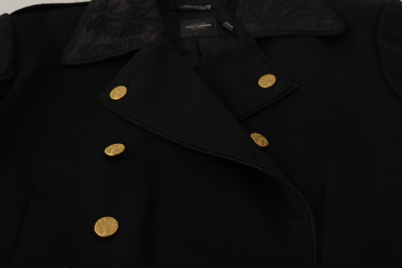 Elegant Black Double Breasted Jacket Dolce & Gabbana