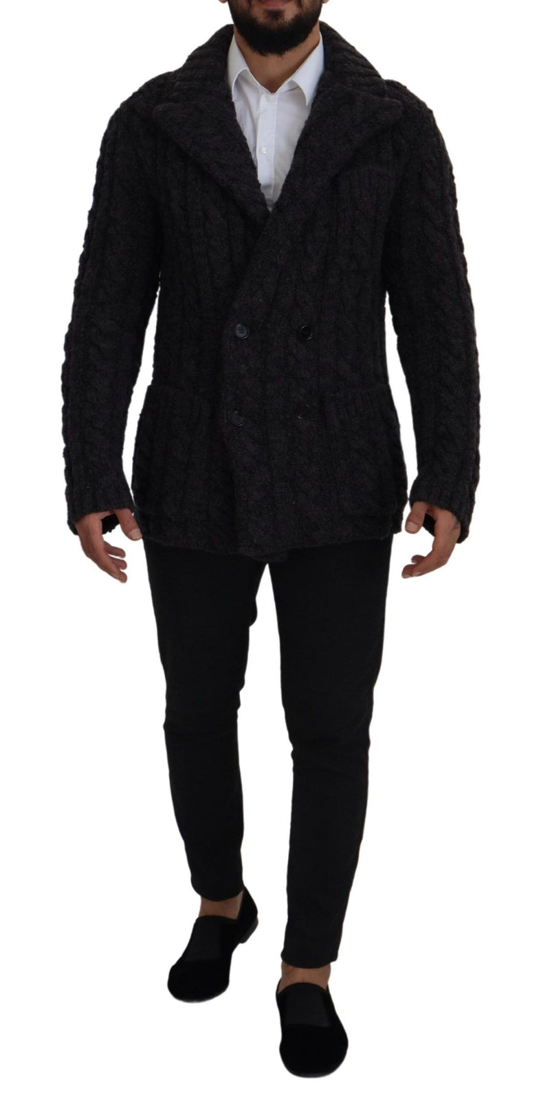 Elegant Double-Breasted Wool-Cashmere Coat Dolce & Gabbana