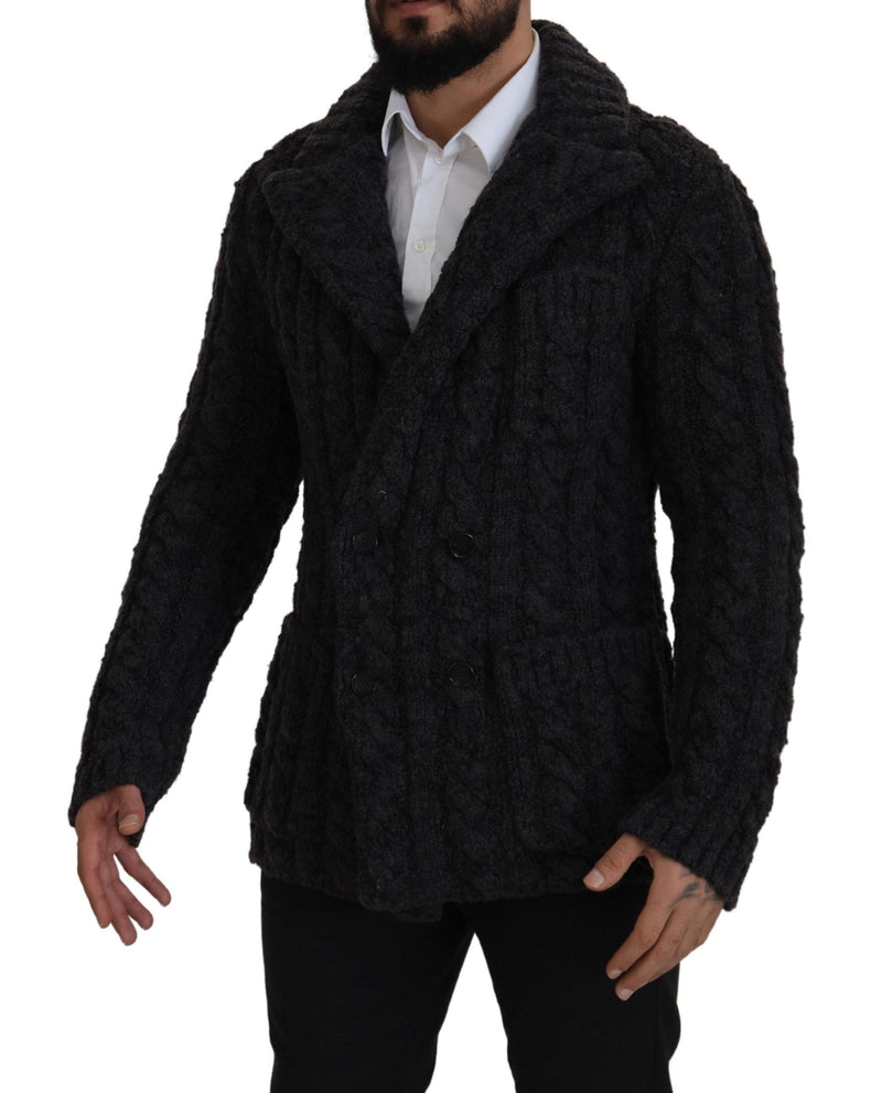 Elegant Double-Breasted Wool-Cashmere Coat Dolce & Gabbana