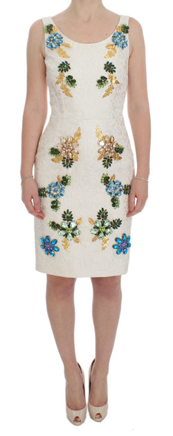 Elegant Floral Brocade Sheath Dress Dolce & Gabbana