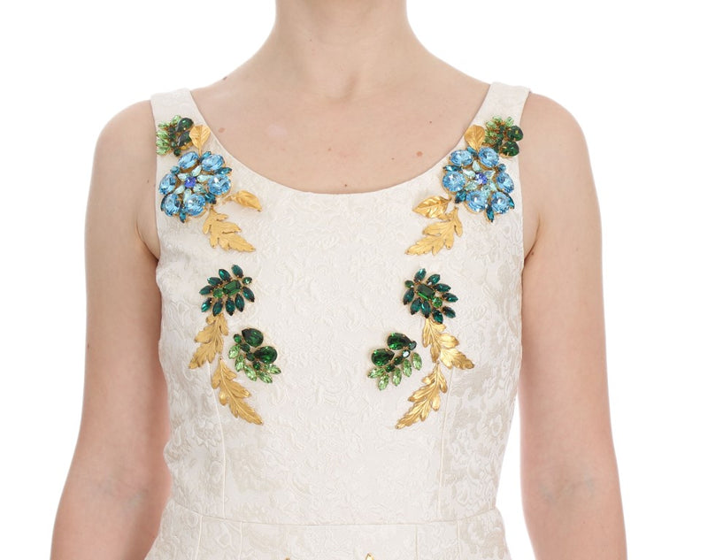 Elegant Floral Brocade Sheath Dress Dolce & Gabbana