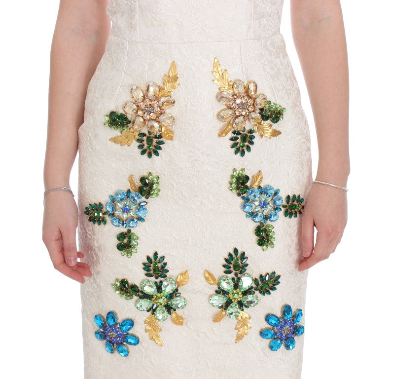 Elegant Floral Brocade Sheath Dress Dolce & Gabbana