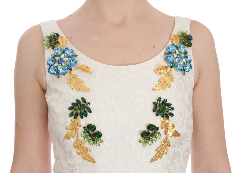 Elegant Floral Brocade Sheath Dress Dolce & Gabbana