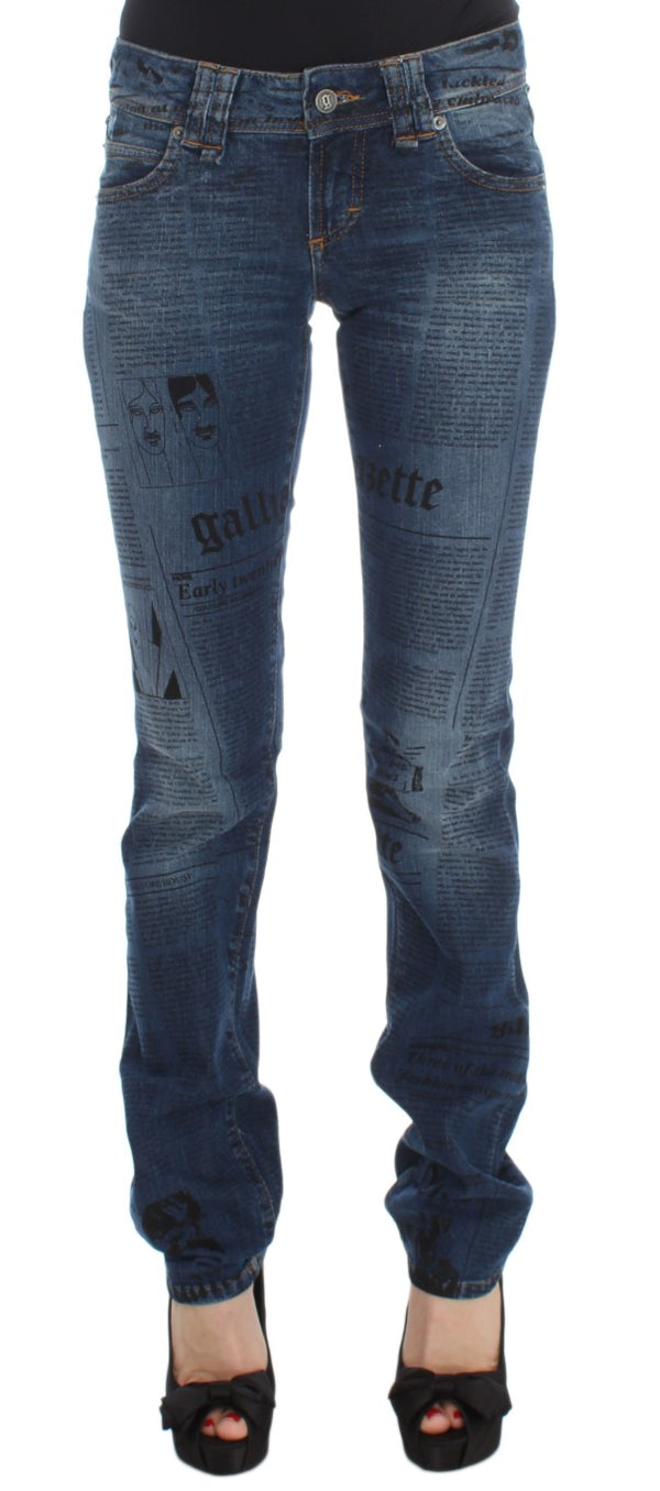 Elegant Slim Bootcut Denim Jeans John Galliano