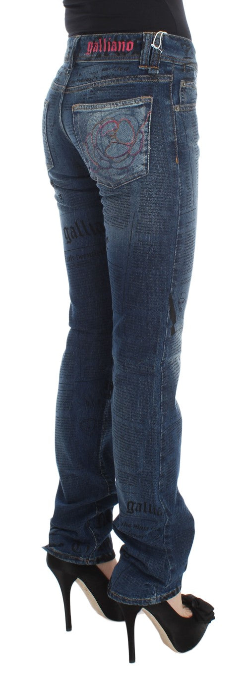 Elegant Slim Bootcut Denim Jeans John Galliano