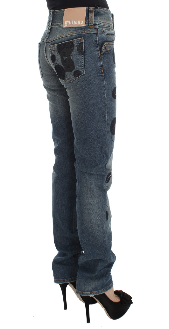 Chic Slim Fit Bootcut Jeans in Blue Wash John Galliano