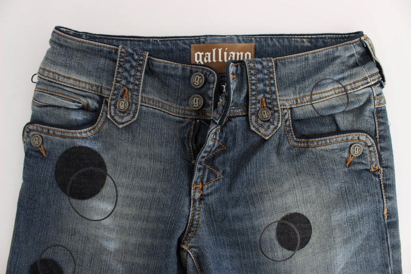 Chic Slim Fit Bootcut Jeans in Blue Wash John Galliano