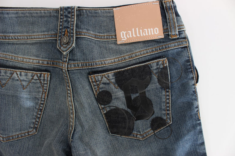 Chic Slim Fit Bootcut Jeans in Blue Wash John Galliano