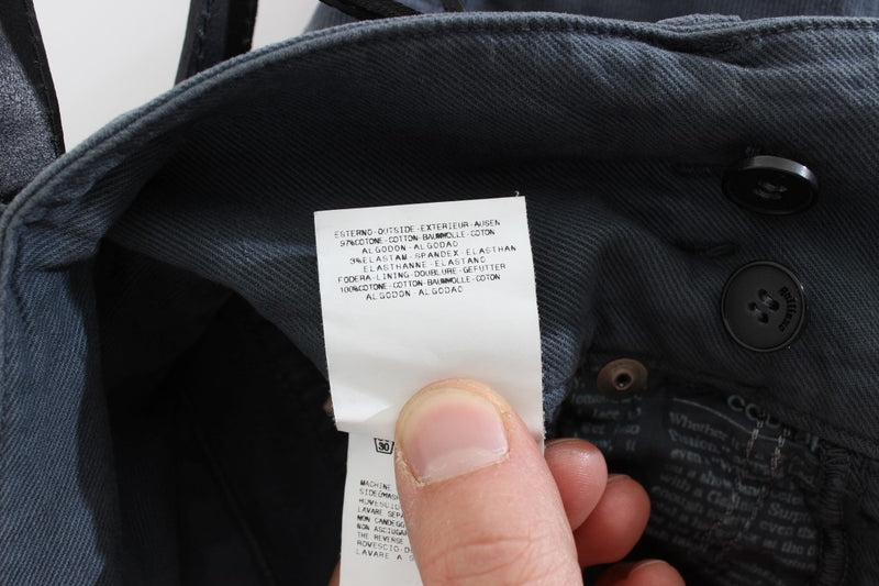 Sleek Slim Fit Italian Jeans in Chic Blue John Galliano