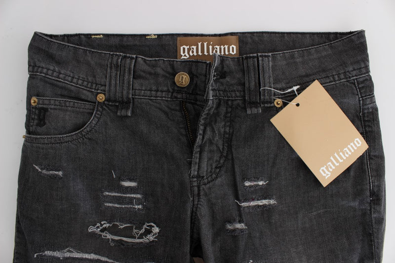 Chic Gray Wash Straight Fit Jeans John Galliano