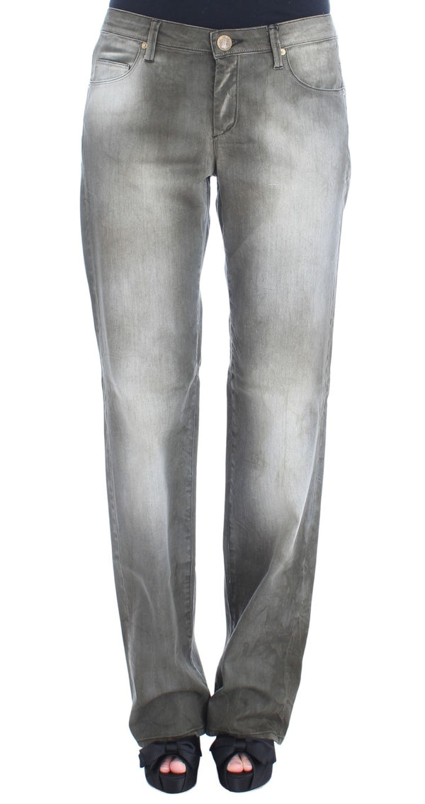 Chic Gray Wash Boyfriend Jeans Ermanno Scervino