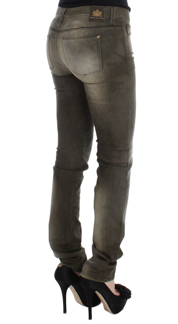 Chic Gray Slim Fit Italian Denim Ermanno Scervino