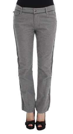 Chic Gray Casual Cotton Pants Ermanno Scervino