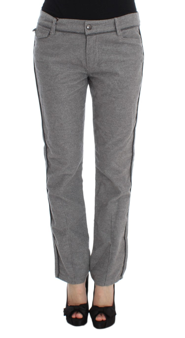 Chic Gray Casual Cotton Pants Ermanno Scervino