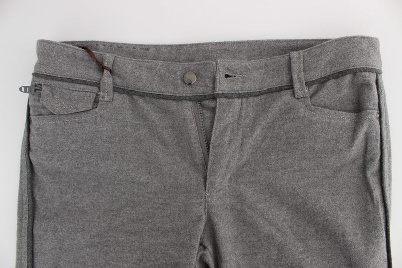 Chic Gray Casual Cotton Pants Ermanno Scervino