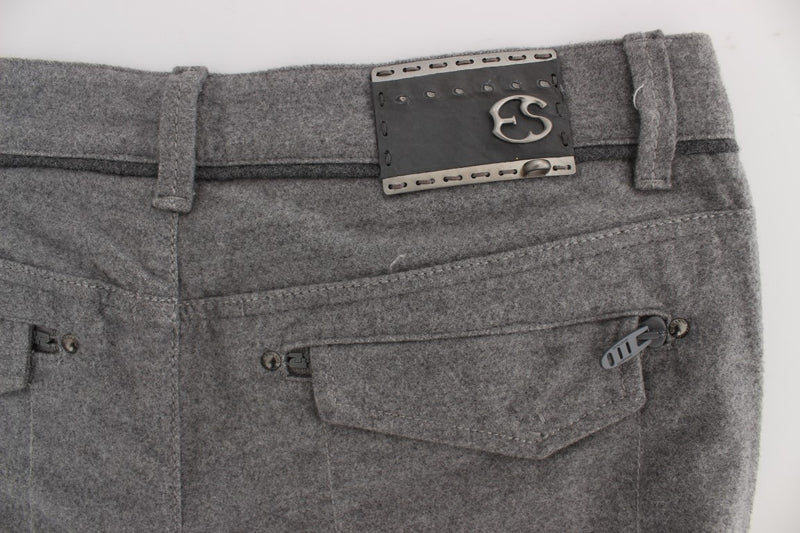 Chic Gray Casual Cotton Pants Ermanno Scervino