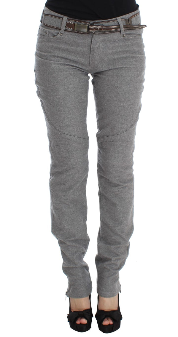 Chic Gray Casual Cotton Pants Ermanno Scervino