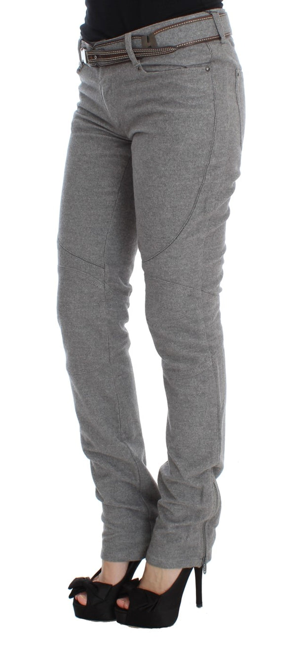 Chic Gray Casual Cotton Pants Ermanno Scervino