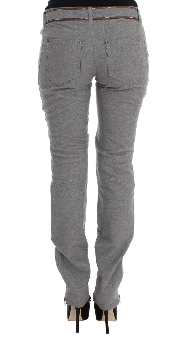 Chic Gray Casual Cotton Pants Ermanno Scervino