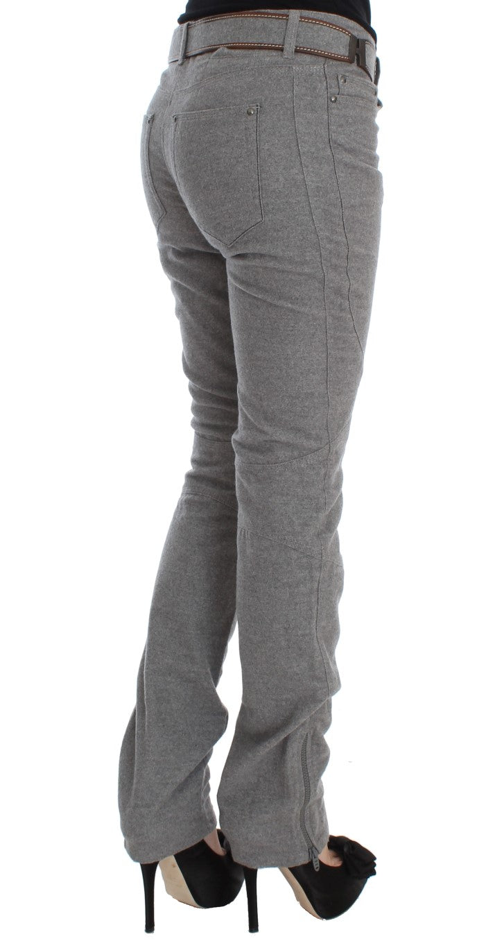 Chic Gray Casual Cotton Pants Ermanno Scervino