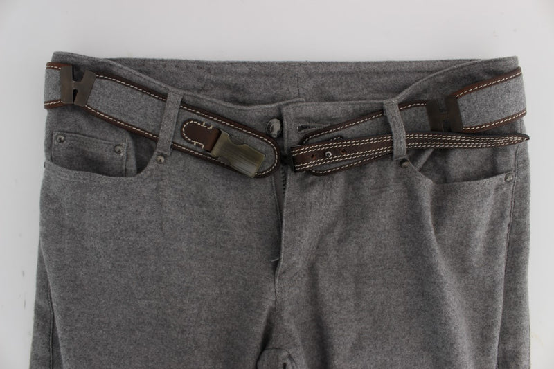 Chic Gray Casual Cotton Pants Ermanno Scervino