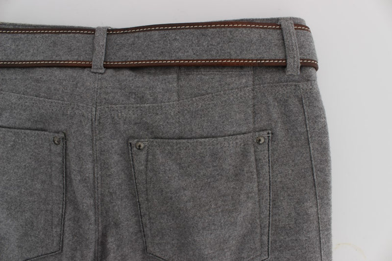 Chic Gray Casual Cotton Pants Ermanno Scervino