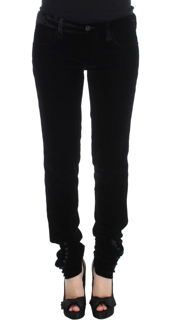 Elegant Black Slim Fit Trousers Ermanno Scervino